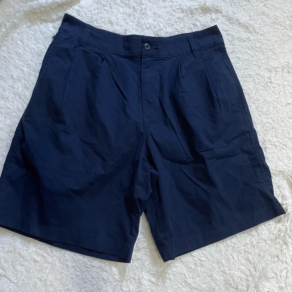 Hollister Men's Dark Blue Flat Front Shorts - Picture 1 of 12